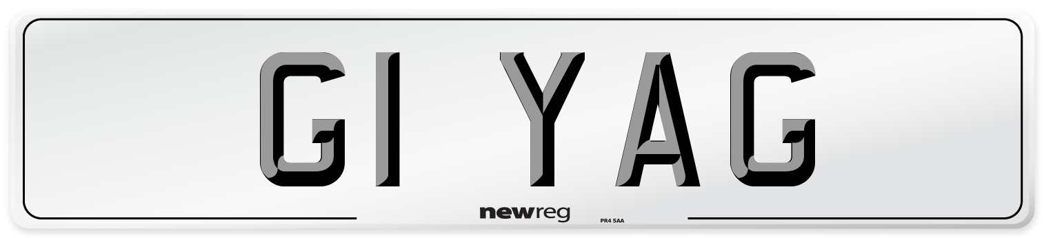 G1 YAG Number Plate from New Reg